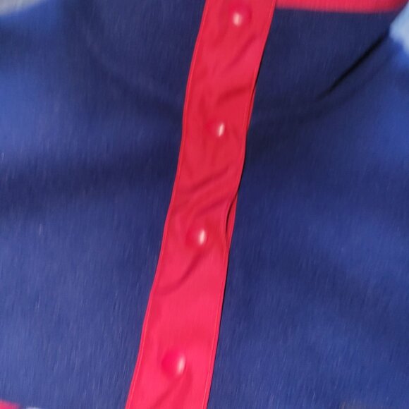 Lands End Womens Aztec Fleece Pullover Navy Blue & Red NWOT - Picture 7 of 11